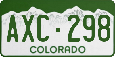 CO license plate AXC298