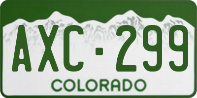 CO license plate AXC299