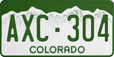 CO license plate AXC304