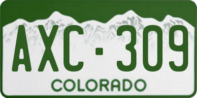 CO license plate AXC309