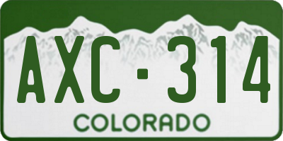 CO license plate AXC314