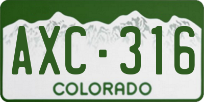 CO license plate AXC316