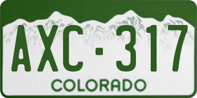 CO license plate AXC317