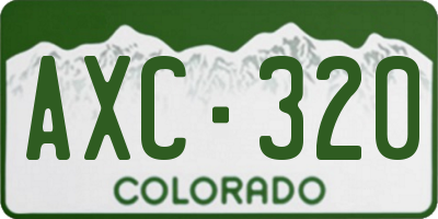 CO license plate AXC320