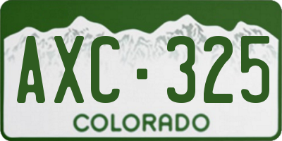 CO license plate AXC325
