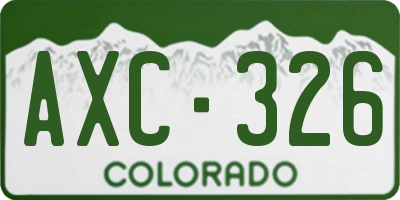 CO license plate AXC326