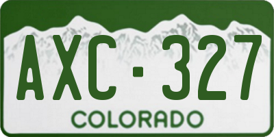 CO license plate AXC327
