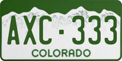 CO license plate AXC333