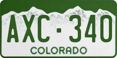 CO license plate AXC340