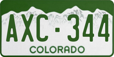 CO license plate AXC344