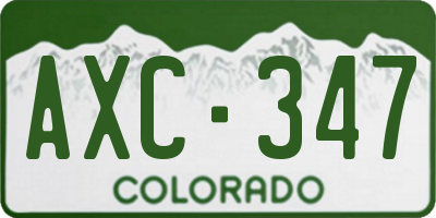 CO license plate AXC347