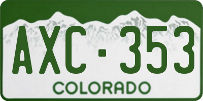 CO license plate AXC353