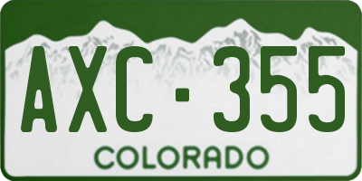 CO license plate AXC355