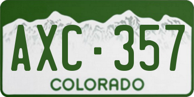 CO license plate AXC357