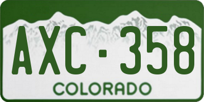 CO license plate AXC358