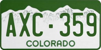 CO license plate AXC359
