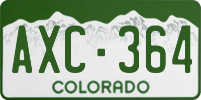 CO license plate AXC364