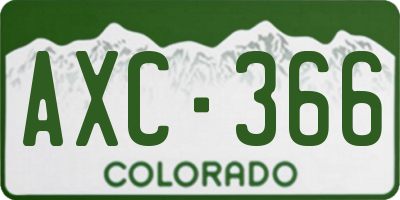 CO license plate AXC366