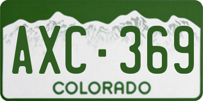 CO license plate AXC369