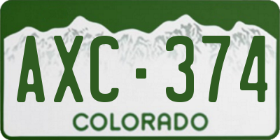 CO license plate AXC374