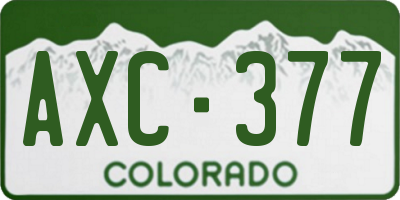 CO license plate AXC377