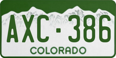 CO license plate AXC386