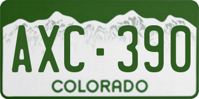 CO license plate AXC390