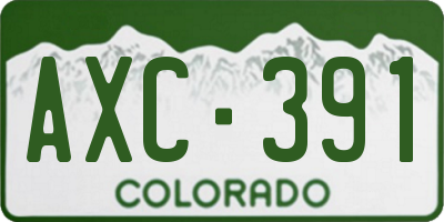 CO license plate AXC391