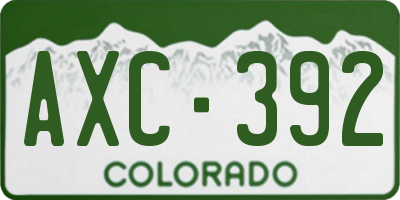 CO license plate AXC392