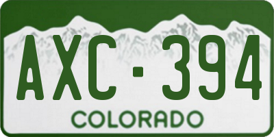 CO license plate AXC394