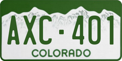 CO license plate AXC401