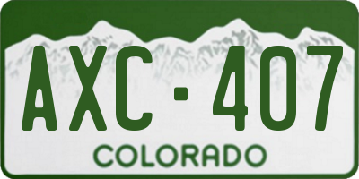 CO license plate AXC407