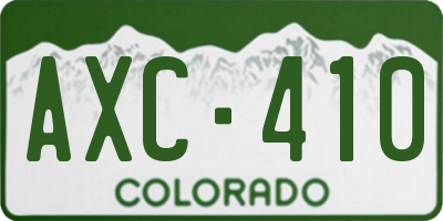 CO license plate AXC410