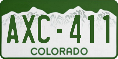 CO license plate AXC411