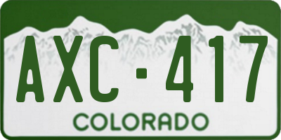 CO license plate AXC417