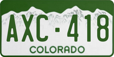 CO license plate AXC418