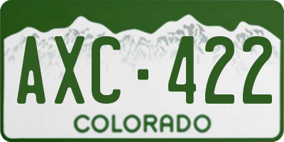 CO license plate AXC422