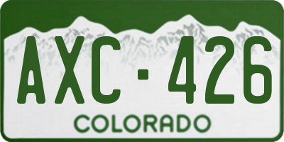CO license plate AXC426