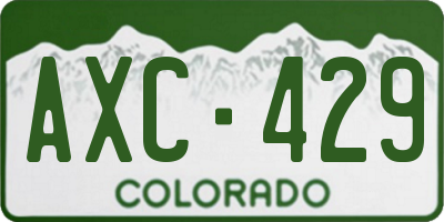 CO license plate AXC429