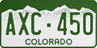 CO license plate AXC450