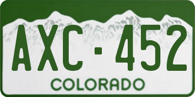 CO license plate AXC452