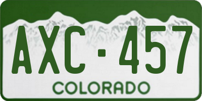 CO license plate AXC457