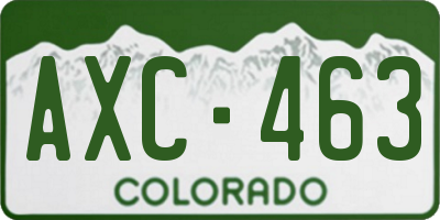 CO license plate AXC463