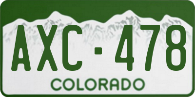 CO license plate AXC478