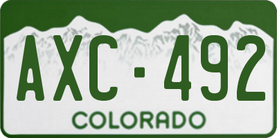 CO license plate AXC492