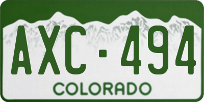 CO license plate AXC494
