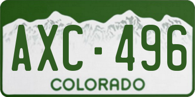 CO license plate AXC496