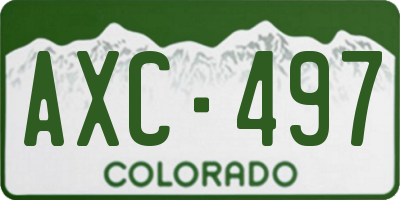 CO license plate AXC497