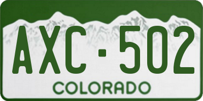 CO license plate AXC502