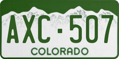 CO license plate AXC507